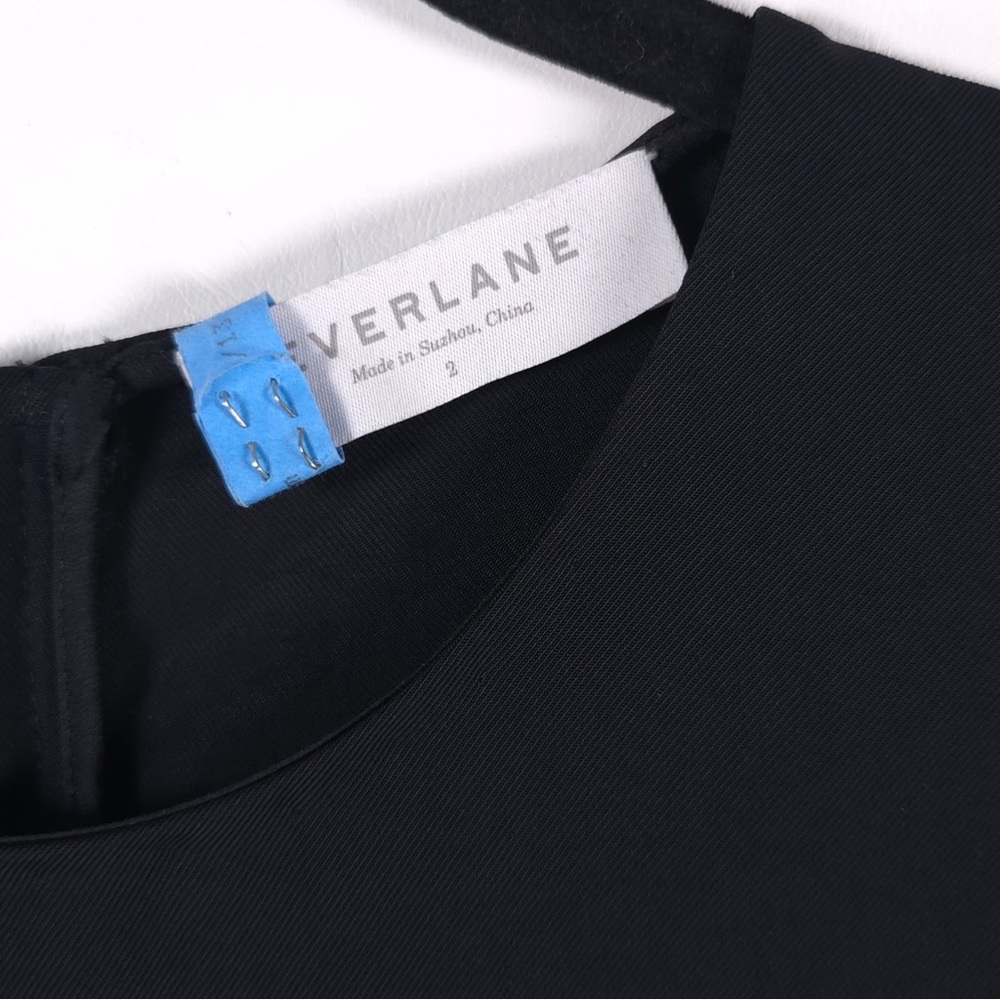 EVERLANE Japanese GoWeave Full Back Zip SS Shift Dress TRIACETATE Size 2 - Picture 3 of 9